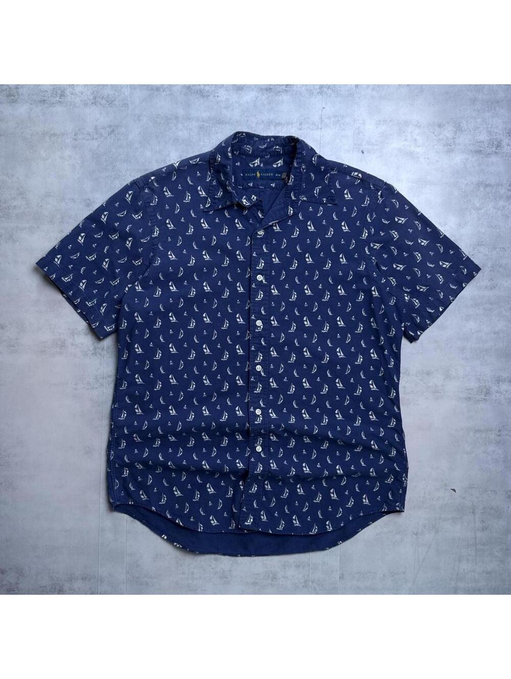 Y2K Polo Ralph Lauren Sailing Boats 00s Button Up Surf Shirt